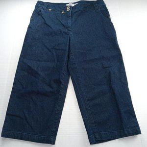 George & Martha Women's Capri Jeans Size 12 Dark Wash Denim High Rise